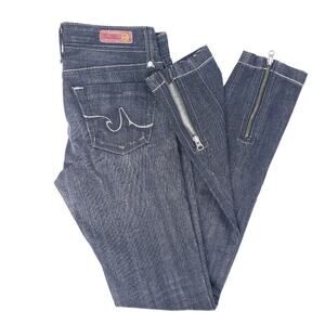 AG Adriano Goldschmied Zipper Ankle The Doris Dark Wash Low Rise Jeans